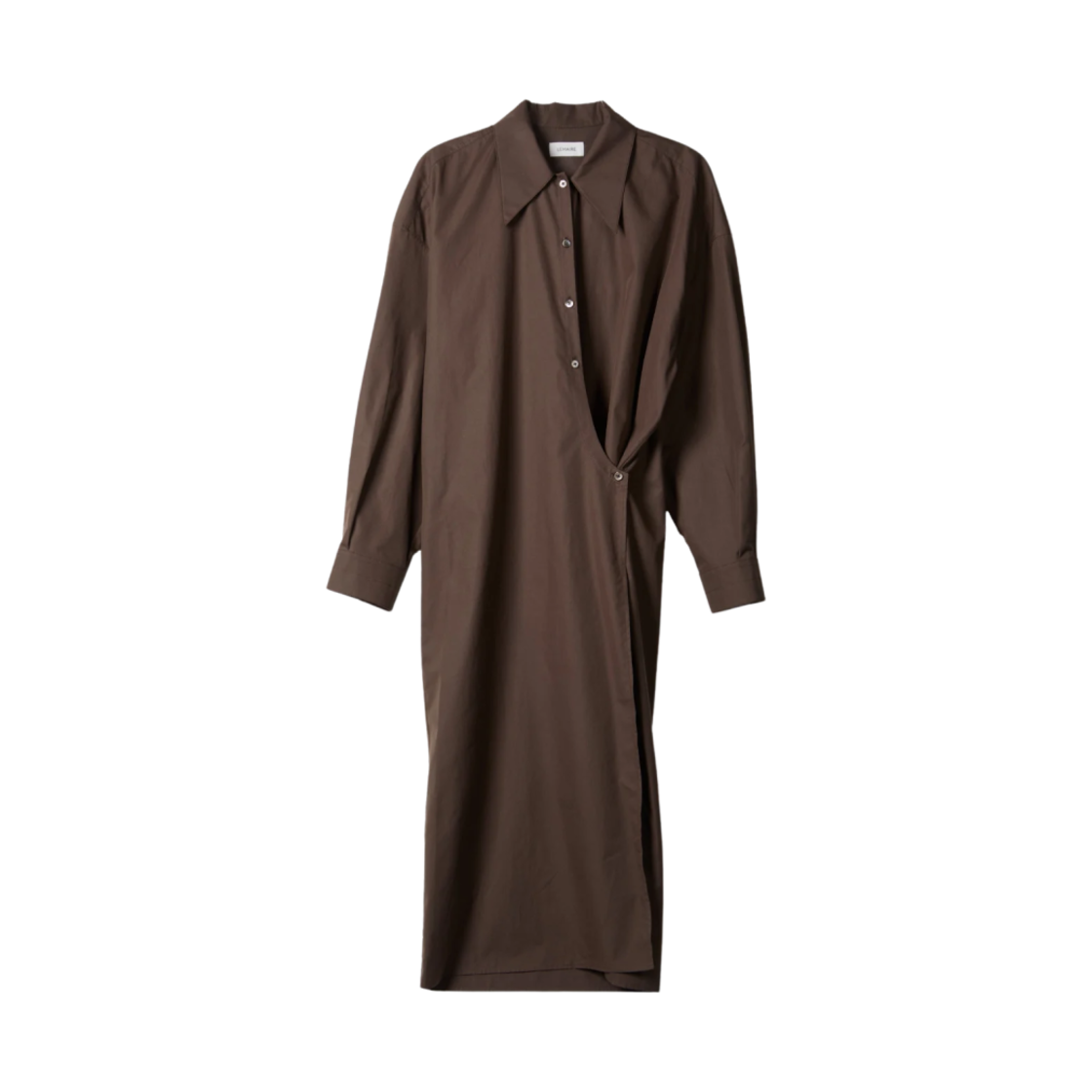 (W) 르메르 코튼 포플린 트위스티드 드레스 카카오((W) Lemaire Cotton Poplin Twisted Dress Cacao) - 1