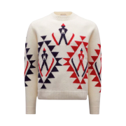 Moncler Graphic Wool Sweater Off White Red Blue - 22FW