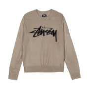 Stussy Brushed Out Logo Sweater Taupe