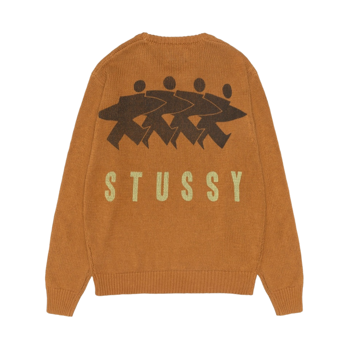 스투시 서프맨 아이콘 코튼 리넨 크루넥 브라운