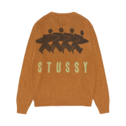 Stussy Surfman Icon Cotton Linen Crew Brown