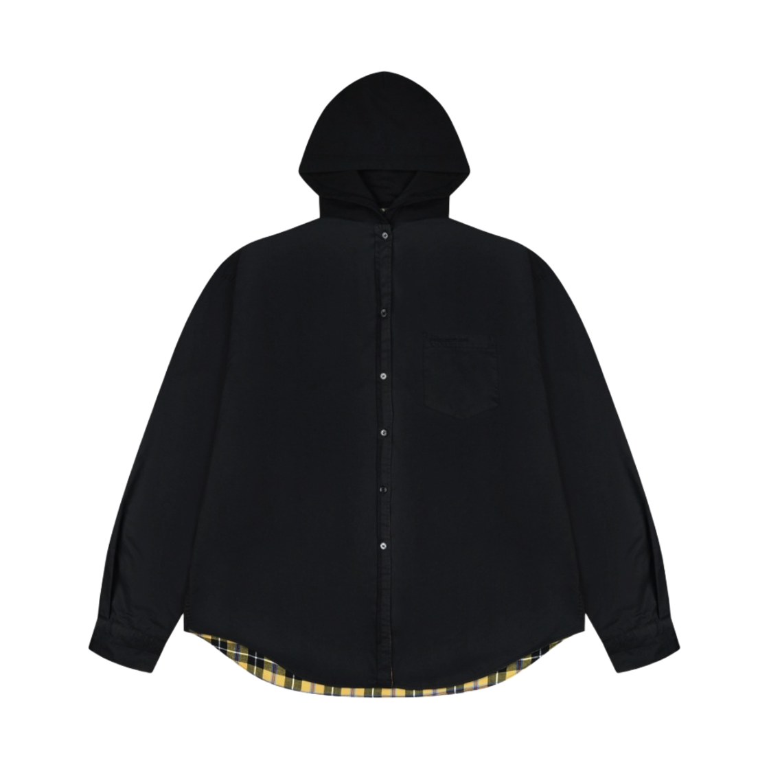 프로젝트 G/R 리버시블 후디 체크 셔츠 블랙 옐로우(Project G/R Reversible Hoodie Check Shirts Black Yellow) - 3