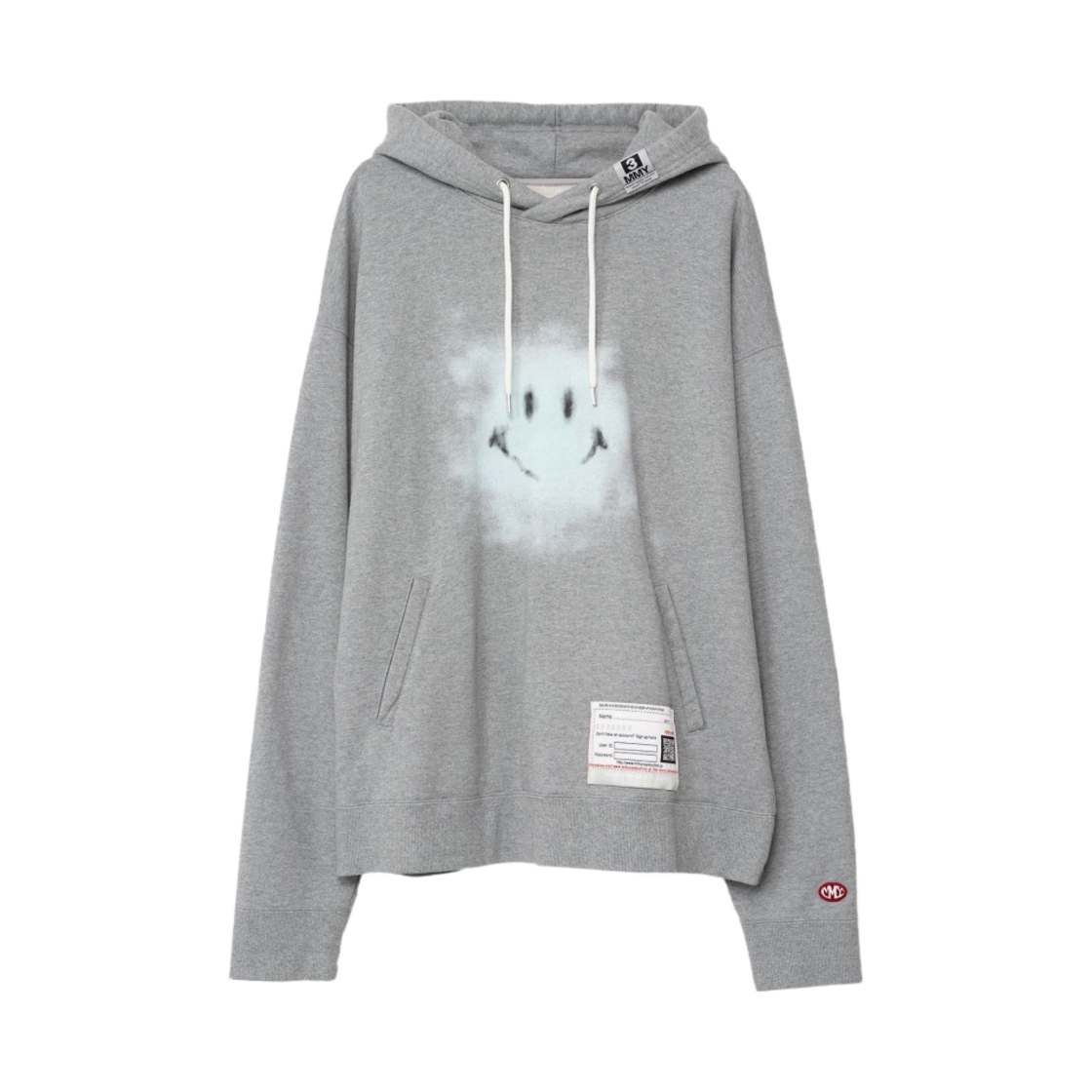 메종 미하라 야스히로 스마일리 페이스 프린티드 후드 그레이(Maison Mihara Yasuhiro Smily Face Printed Hoodie Gray)