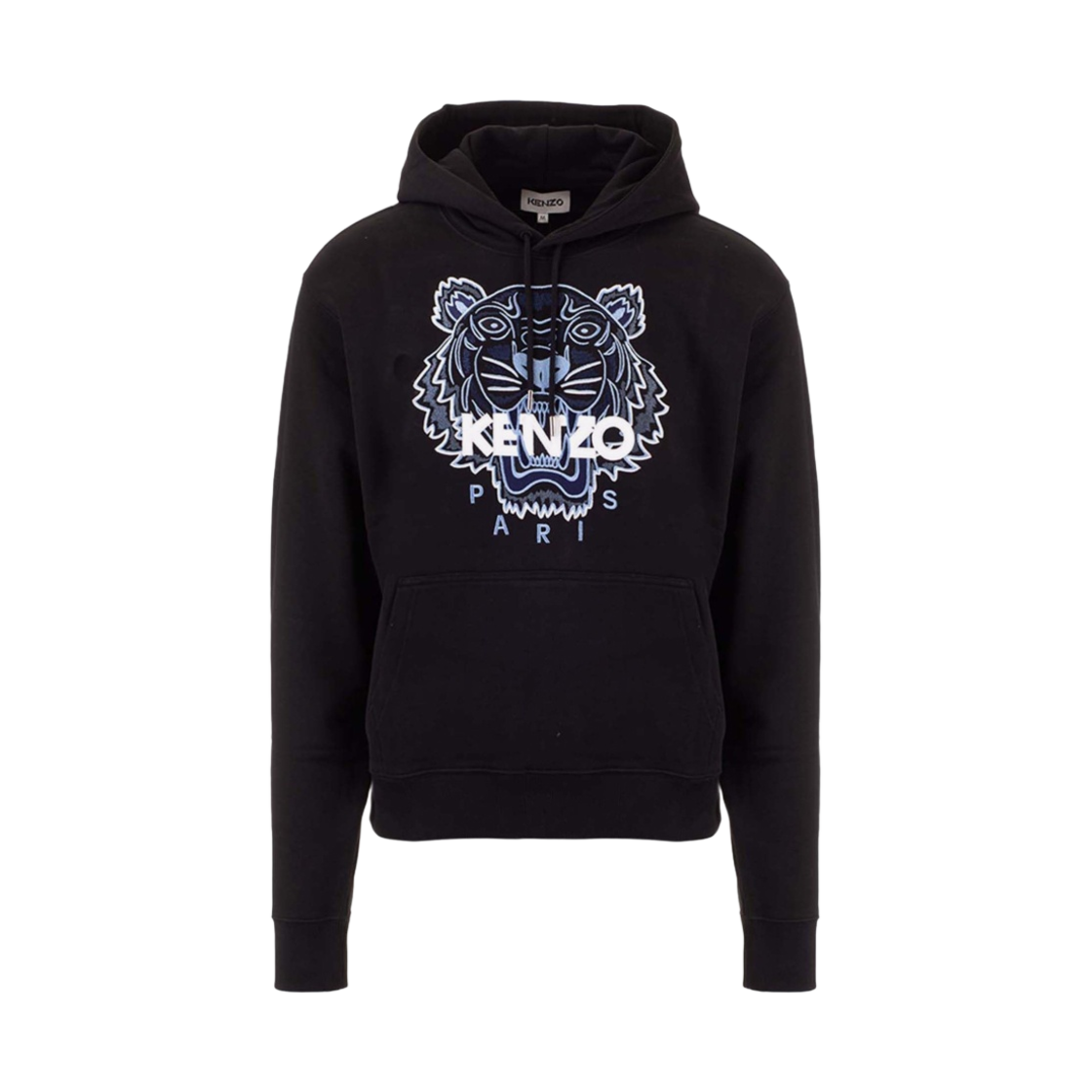 겐조 바시티 블루 타이거 후드 스웨트셔츠 블랙(Kenzo Varsity Blue Tiger Hooded Sweatshirt Black) - 1