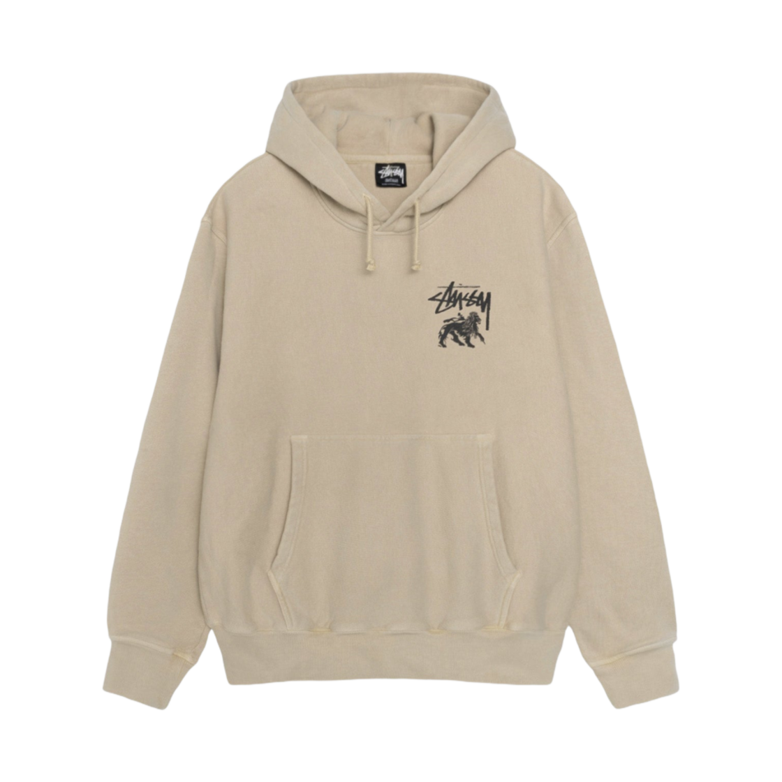 1925050 Stussy Rasta Lion Pigment Dyed Hoodie Khaki