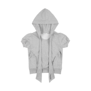 Fancy Club Puff Round Scarf Hoodie Melange Gray