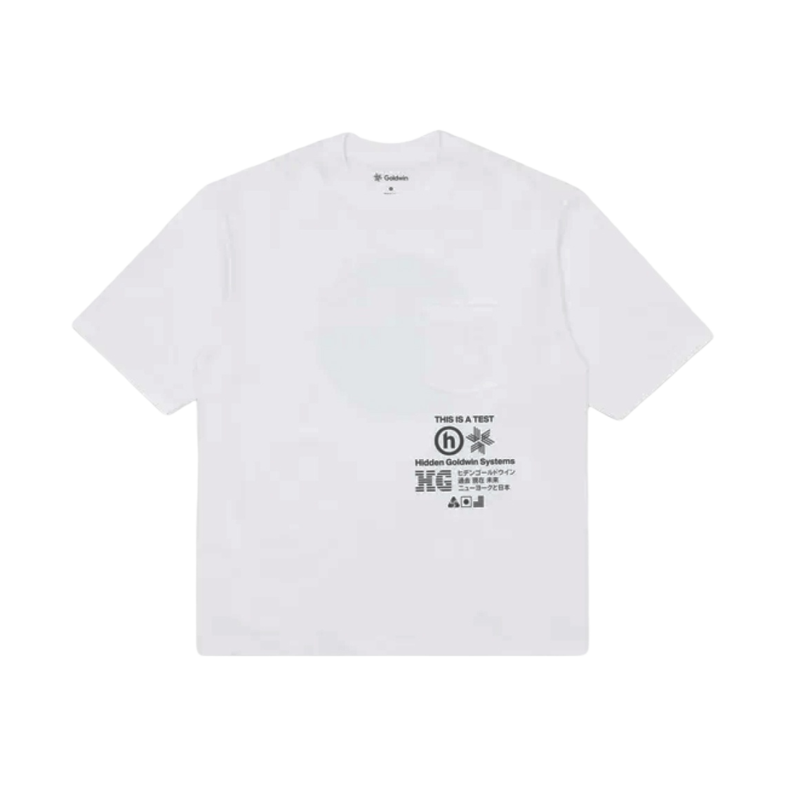 히든 NY x 골드윈 오버사이즈 포켓 S/S 티셔츠 화이트(Hidden NY x Goldwin Oversized Pocket S/S T-Shirt White)