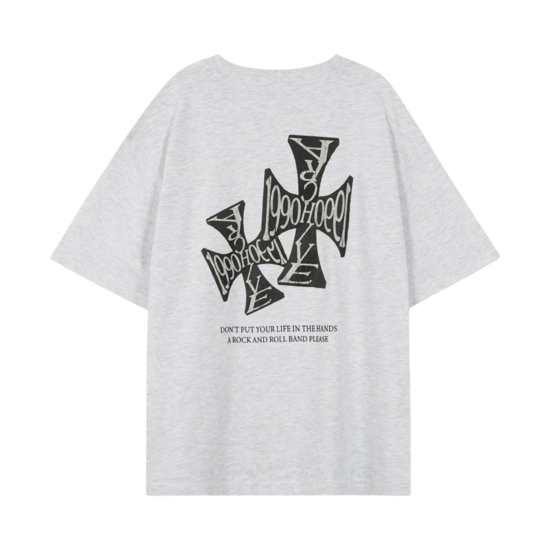 이티씨이 1990 크로스 티셔츠 멜란지 그레이(ETCE 1990 Cross T-Shirt Melange gray) - 1