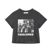 (W) Deinet Crescendo Graphics Cropped T-Shirt in Charcoal