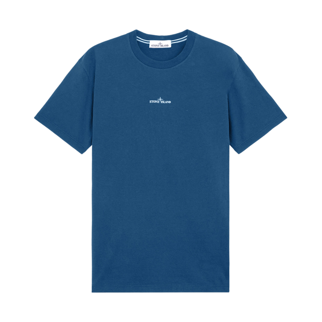 81152NS81-V0024 Stone Island 2NS81 Cotton Jersey T-Shirt with Institutional Four Print Avio Blue - 24FW