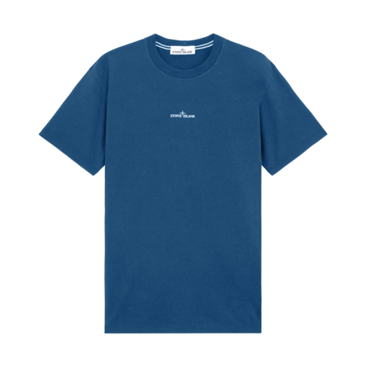 Stone Island 2NS81 Cotton Jersey T-Shirt with Institutional Four Print Avio Blue - 24FW