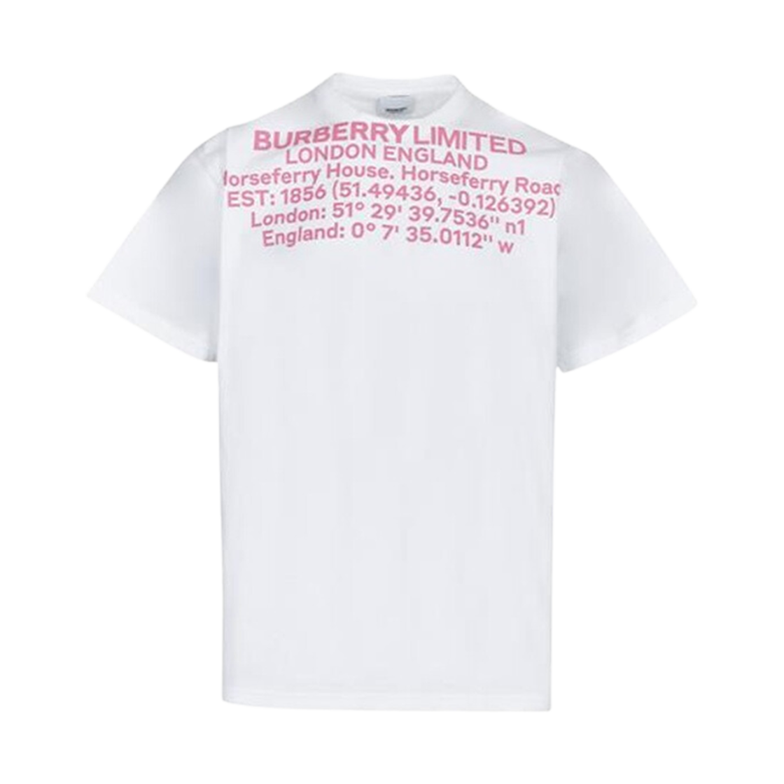8054653 (W) Burberry Location Print Short Sleeve T-shirt White