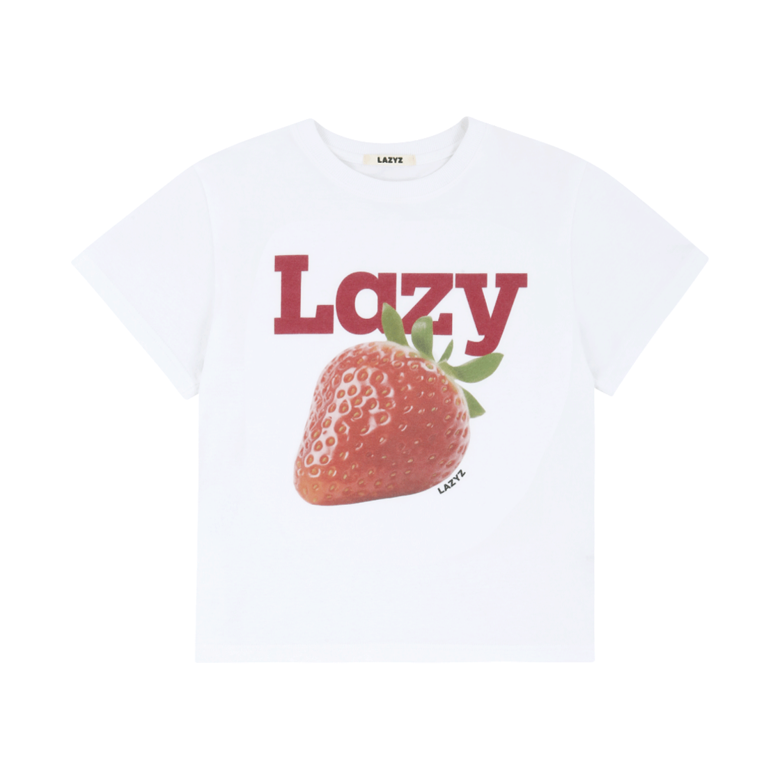 레이지지 레이지 스트로베리 크롭티셔츠 화이트