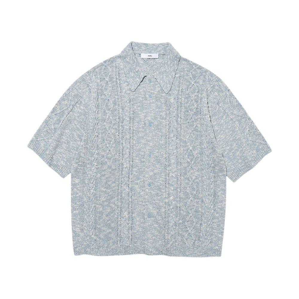 밀로 아카이브 프레즐 니트 셔츠 마블 블루