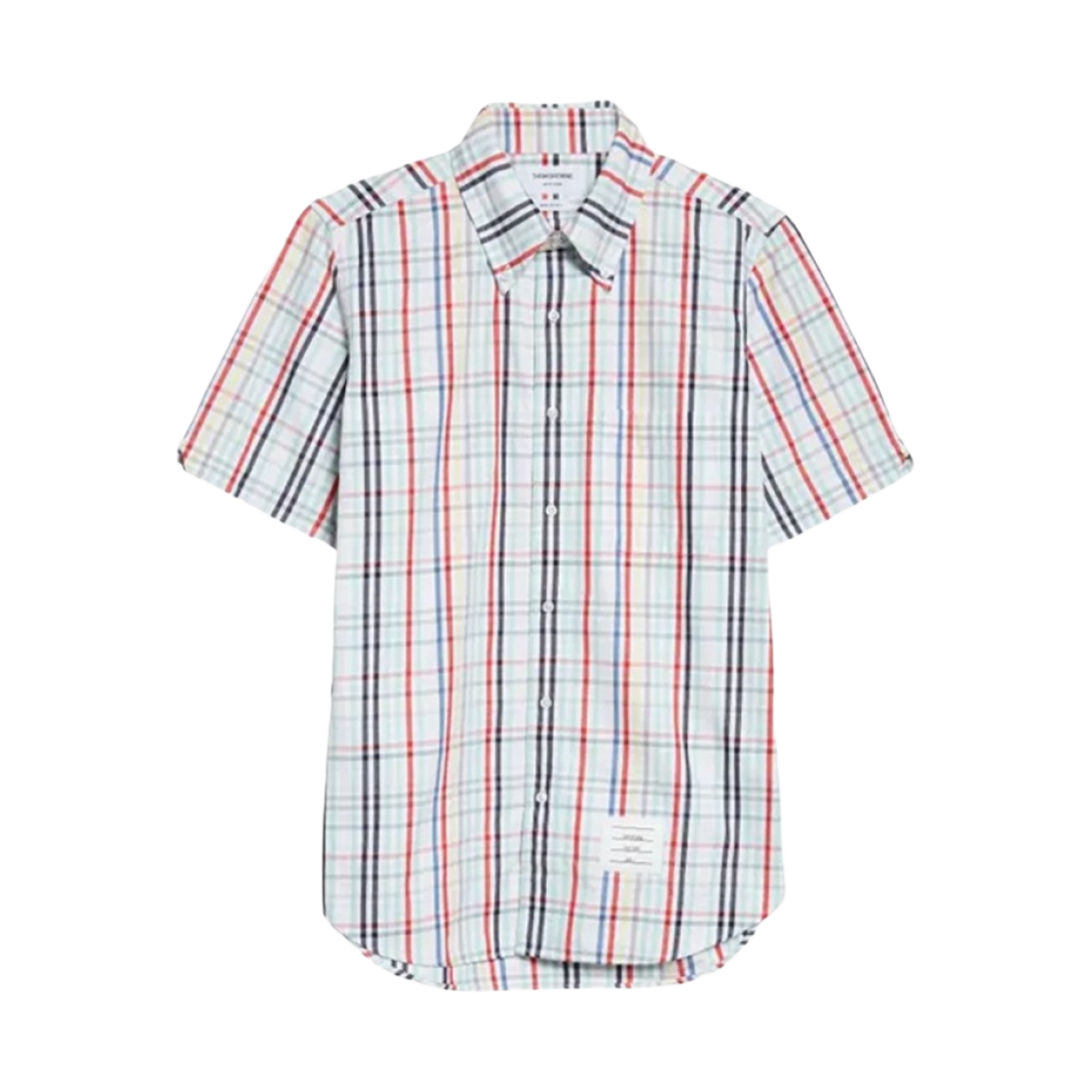 톰브라운 마이크로 깅엄 옥스포드 숏슬리브 셔츠 시즈널 멀티컬러(Thom Browne Micro Gingham Oxford Short Sleeve Shirt Seasonal Multicolor) - 1