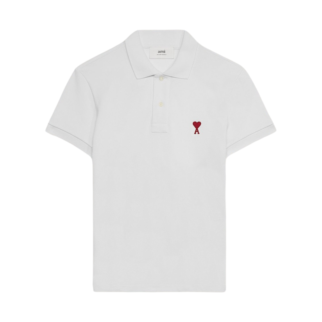 아미 스몰 하트 로고 폴로 셔츠 화이트(AMI de Coeur Polo Shirt White)