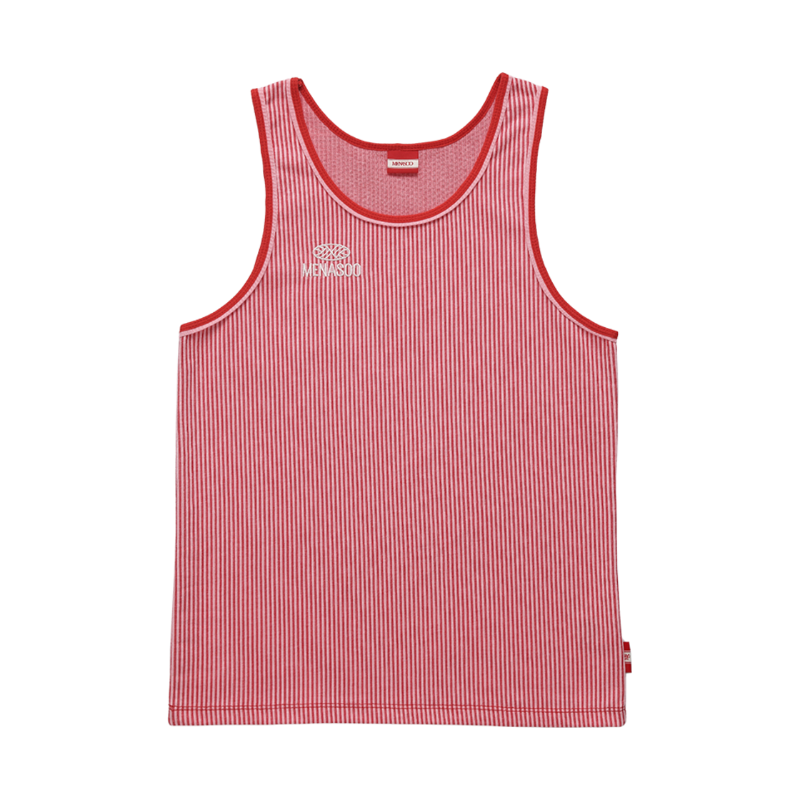 NST-STR-DB-PK Menasoo Stripe Double Binding Sleeveless Pink