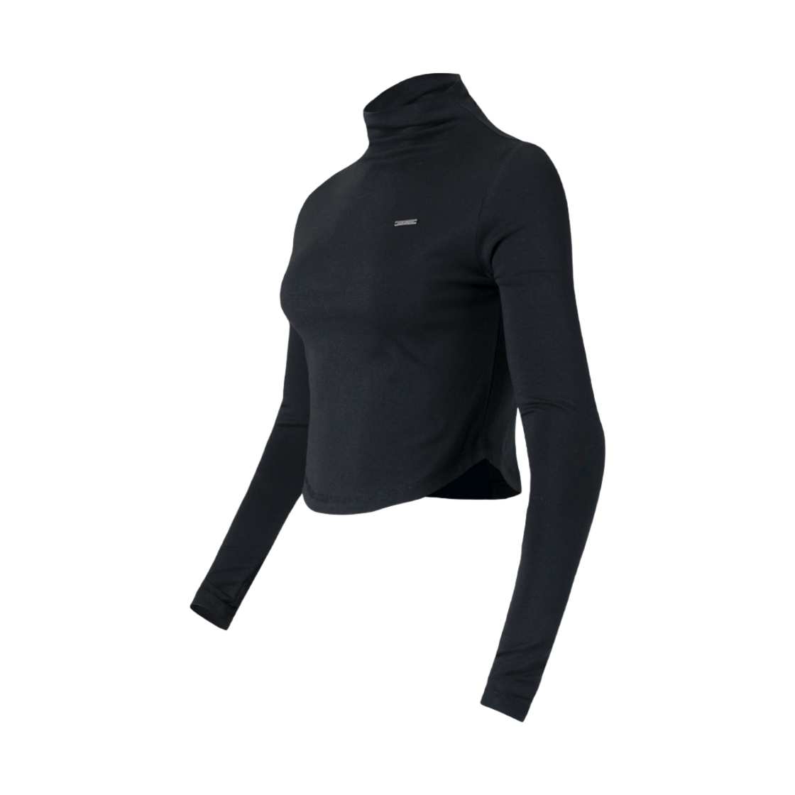 H243WSRTL100BK HDEX Womens Soft Mock Neck Long Sleeves Black - 대표 이미지 #1