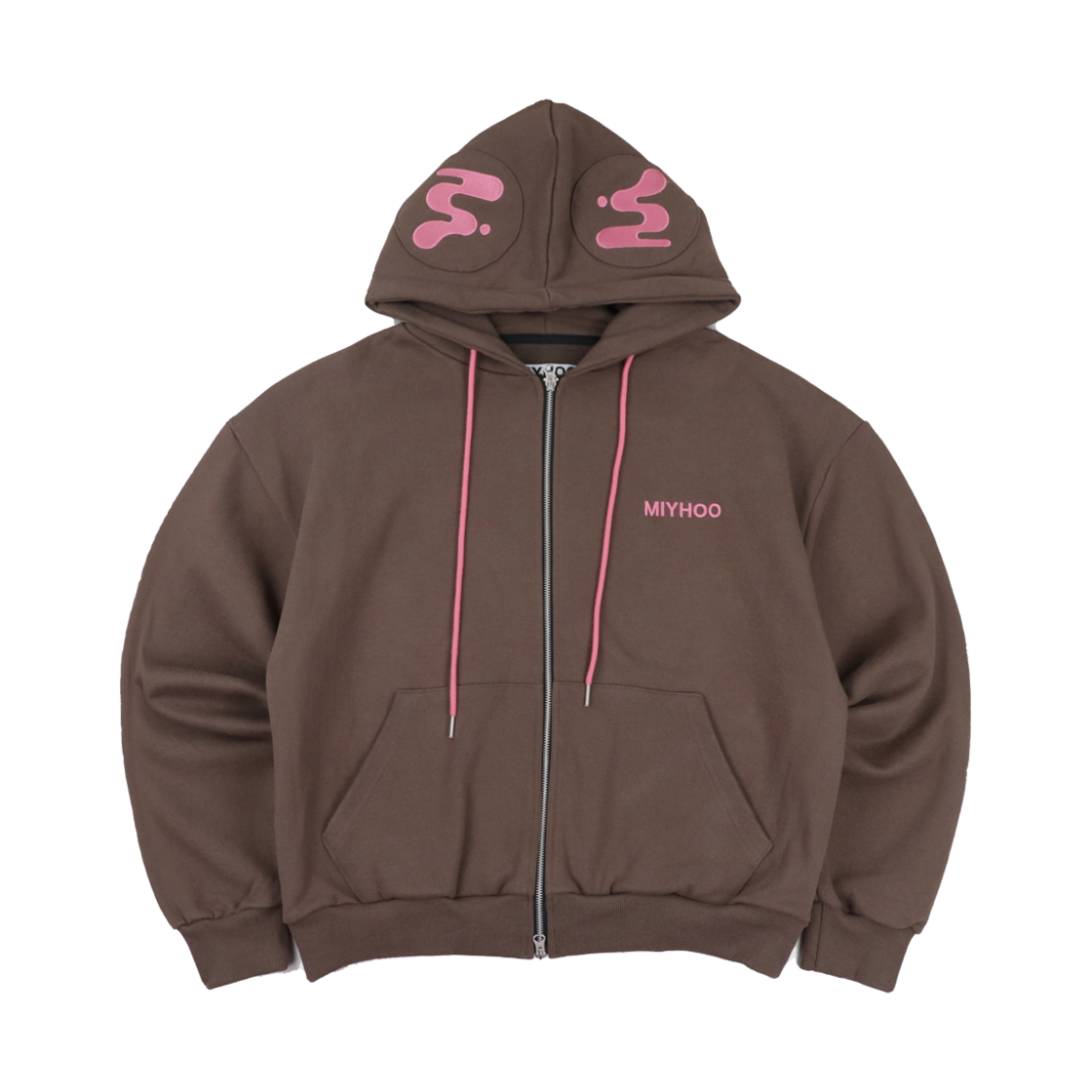 미와이후 이어플러그 후디 집업 브라운(Miyhoo Earplug Hoodie Zip-Up Brown)