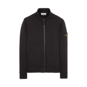 Stone Island 62820 Brushed Cotton Fleece Garment Dyed Full Zip Up Sweatshirt Black - 23FW