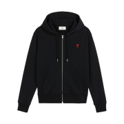 AMI de Coeur Zipped Hoodie Black - 21FW