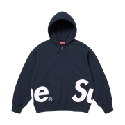 Supreme Big Logo Zip Up Hooded Sweatshirt Navy - 25SS