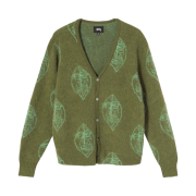 Stussy Mohair Mask Cardigan Green