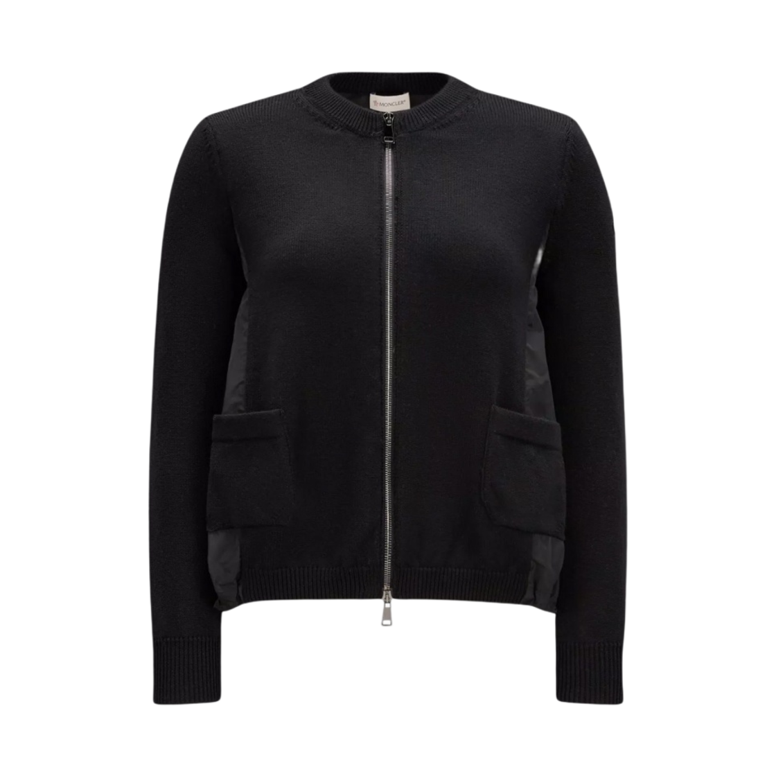 I2-093-9B00030-M1131-999 (W) Moncler Wool Taffeta Cardigan Black - 23FW