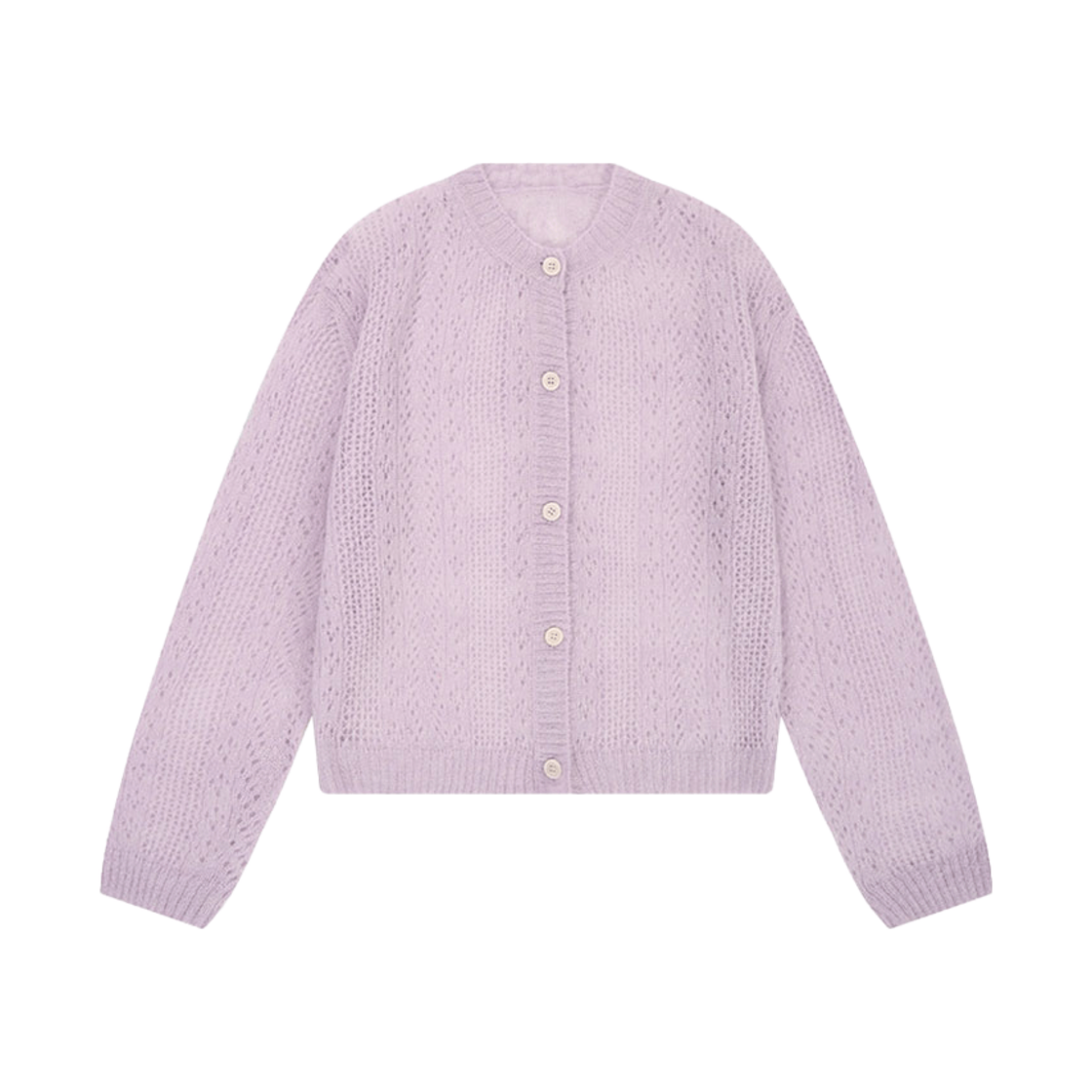 플레따 모헤어 스카프 가디건 라벤더(FLETTA Mohair Cardigan With Scarf Lavender)