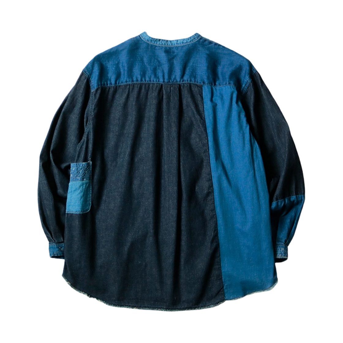 캐피탈 코튼 린넨 IDG 패치워크 밴드 칼라 카트만두 셔츠 인디고(Kapital Cotton Linen IDG Patchwork Band Collar Kathmandu Shirt Indigo) - 2