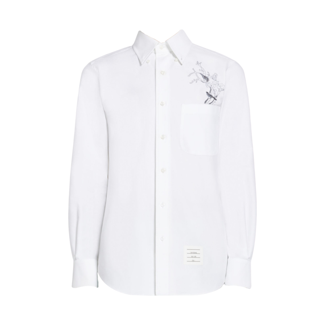 톰브라운 버드 앤드 브랜치 스트레이트 핏 포켓 셔츠 화이트(Thom Browne Bird and Branch Straight Fit Pocket Shirt White) - 1
