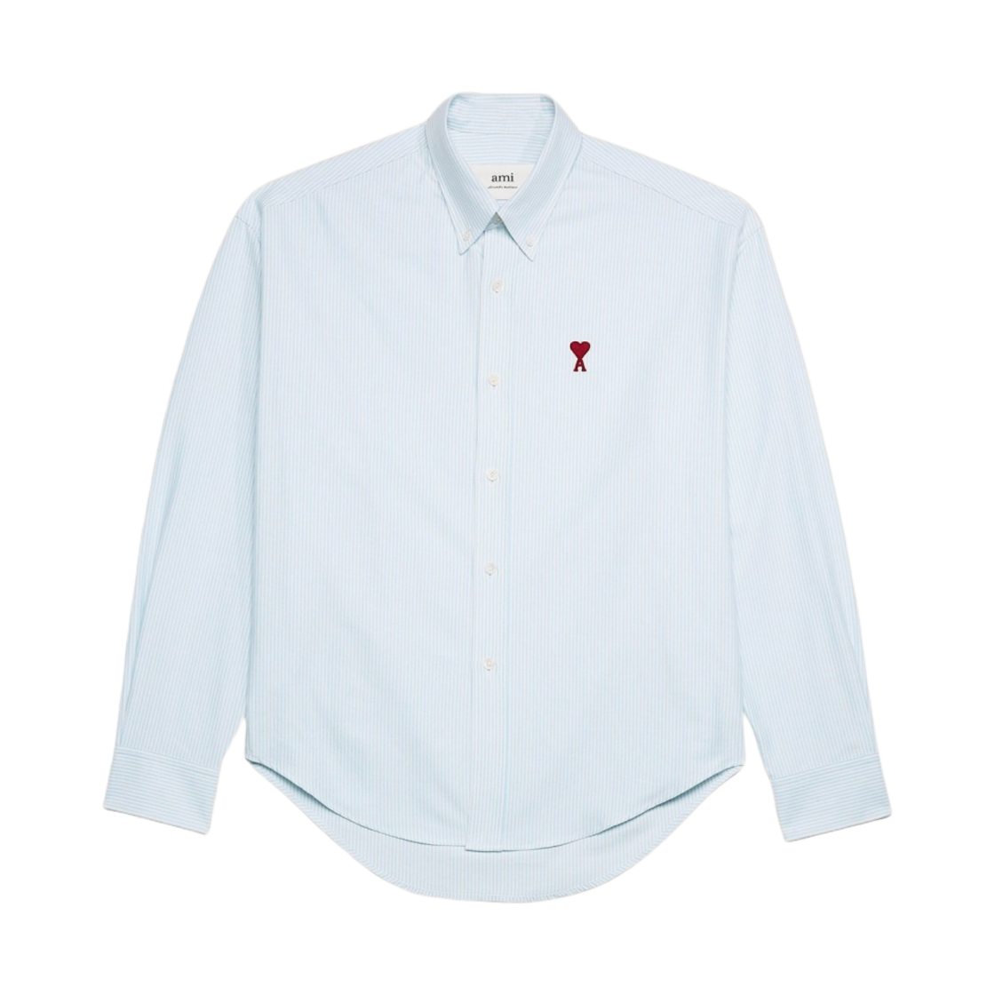 BFUSH130-CO0021-475 AMI Boxy Fit Shirt Sky Blue Natural White