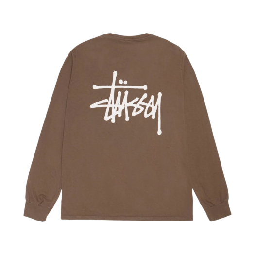 Stussy Basic Stussy Pigment Dyed LS T-Shirt Brown 2024