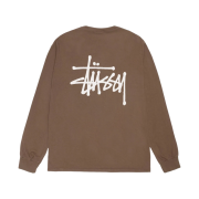 Stussy Basic Stussy Pigment Dyed LS T-Shirt Brown 2024