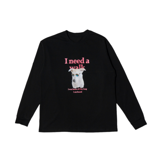 BB24LT02002BK Broken Beat I Need A Walk Long Sleeve Black