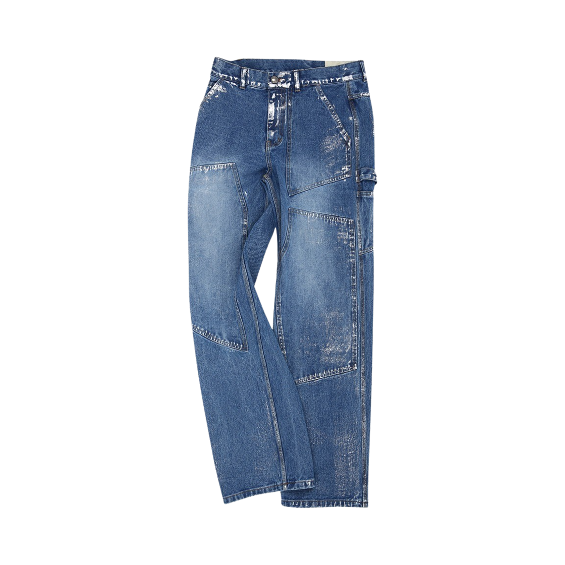 apa685m(BLUE) ADSB Andersson Bell Wax Coated Carpenter Wide-Leg Jeans Blue