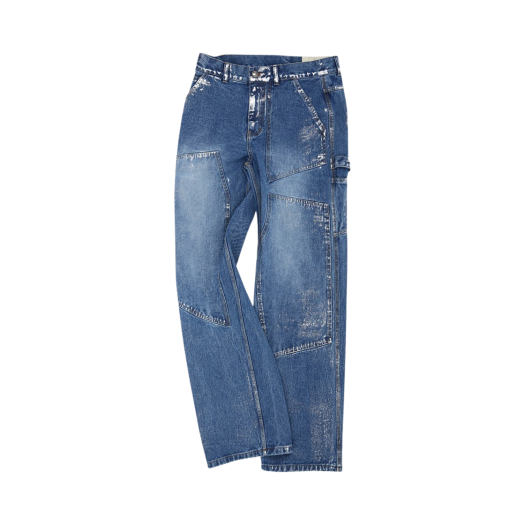 apa685m(BLUE) ADSB Andersson Bell Wax Coated Carpenter Wide-Leg Jeans Blue