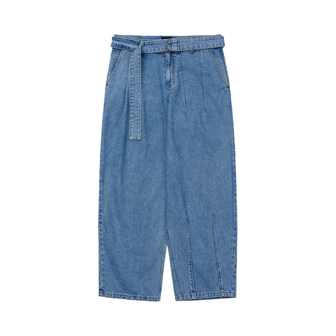 AJ244PT006SB Ajobyajo Asymmetric Washed Denim Pants Sky Blue