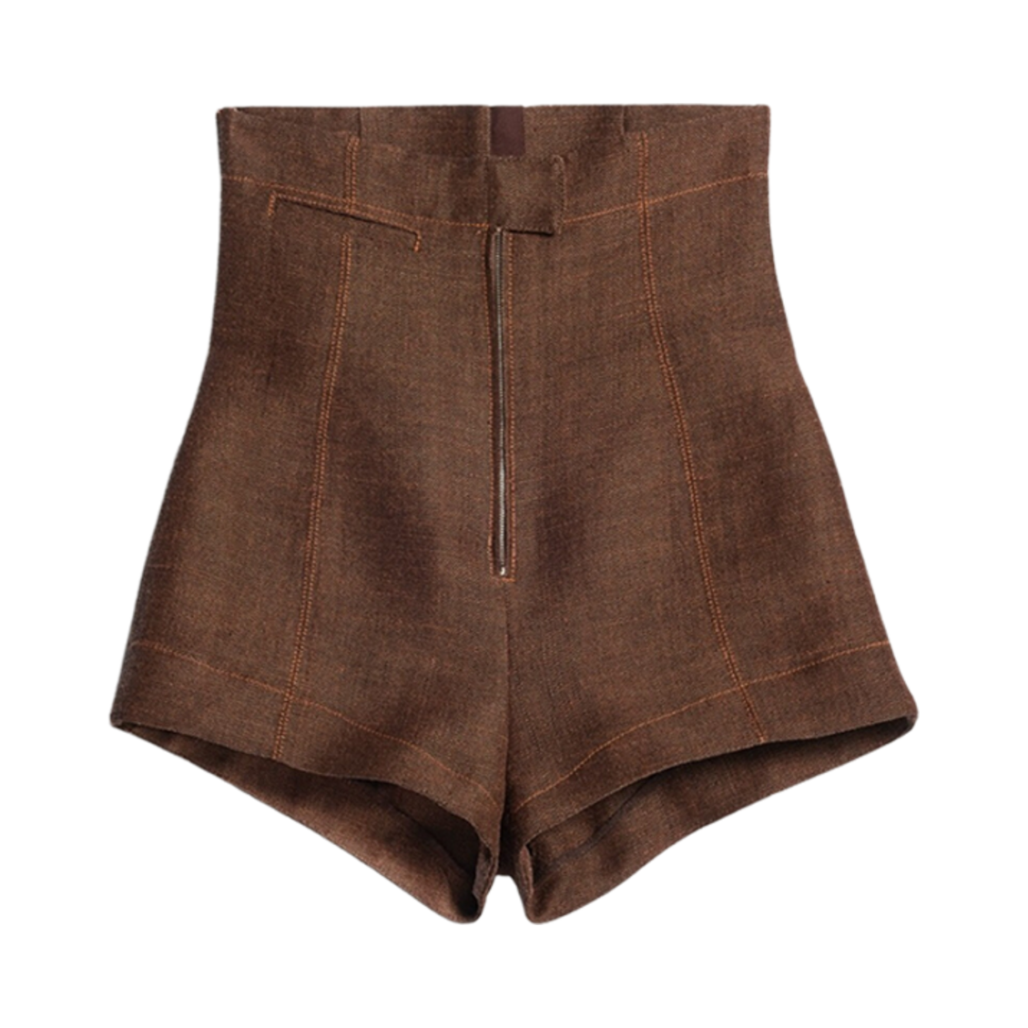 (W) 자크뮈스 르 숏 아레이아 하이 웨이스트 미니 쇼츠 다크 브라운((W) Jacquemus Le Short Areia High-Waisted Mini Shorts Dark Brown) - 1