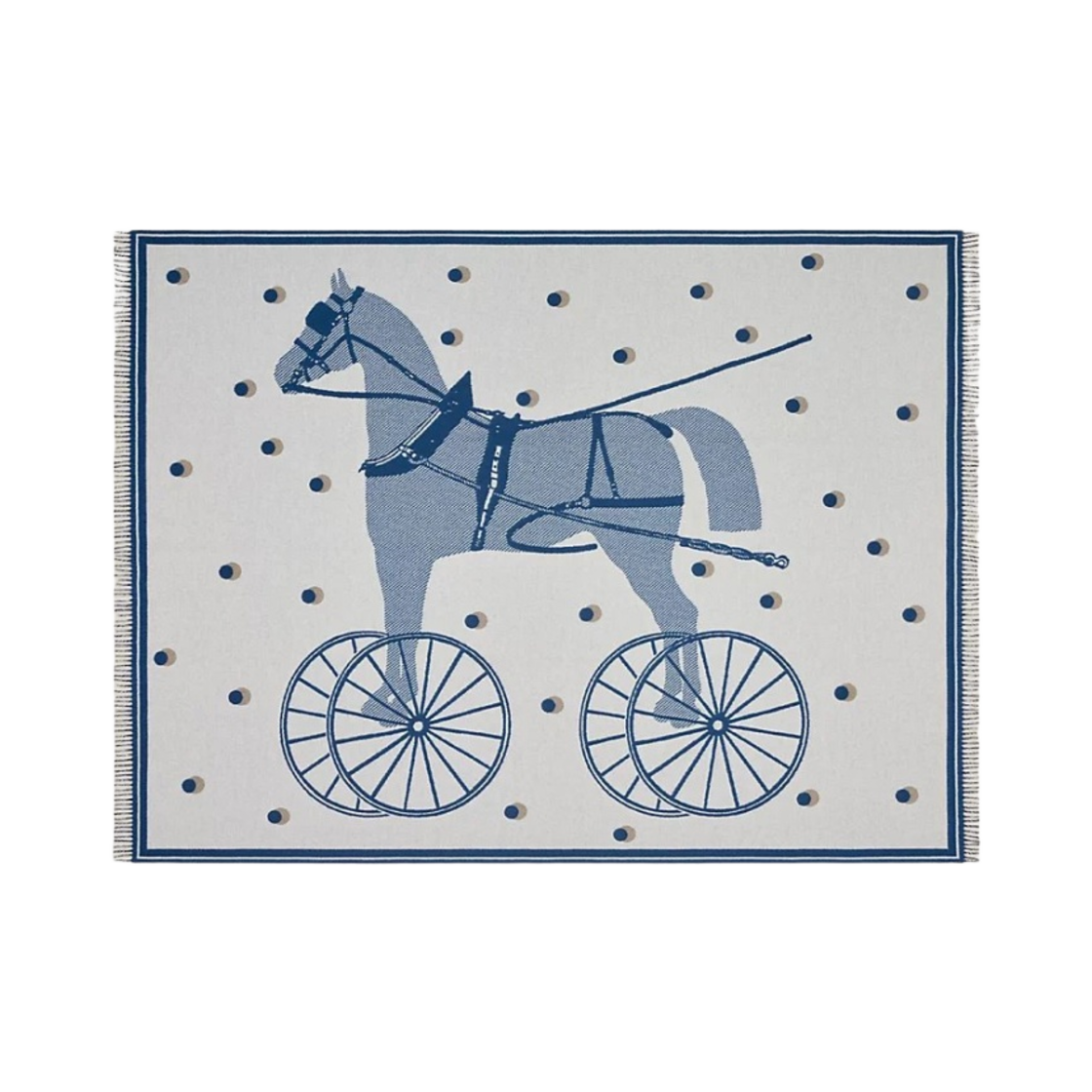 H103597M06 Hermes Cheval Cabriolet Blanket Indigo