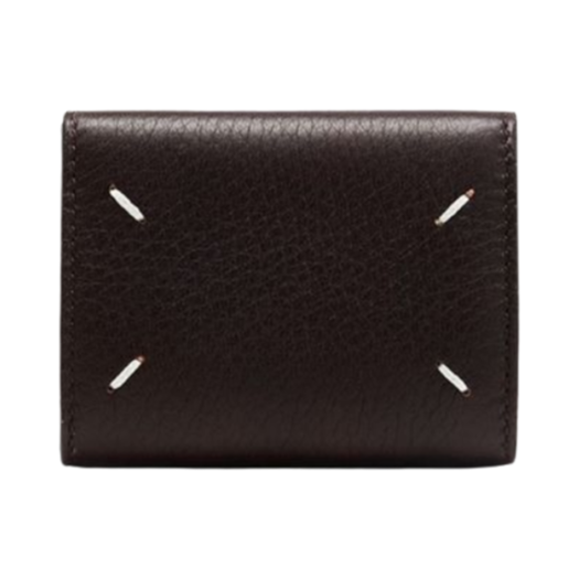 Maison Margiela Tri-Fold Leather Wallet Brown