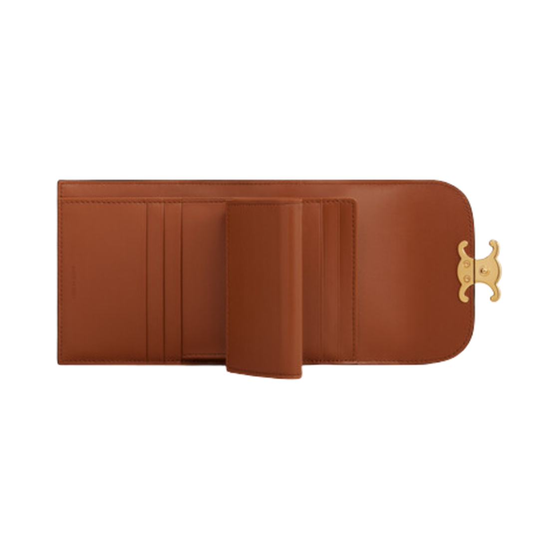 셀린느 라피아 이펙트 카프스킨 텍스타일 트리옹프 스몰 플랩 월렛 내츄럴 탄(Celine Triomphe Small Flap Wallet in Textile with Raffia Effect and Calfskin Natural Tan) - 2