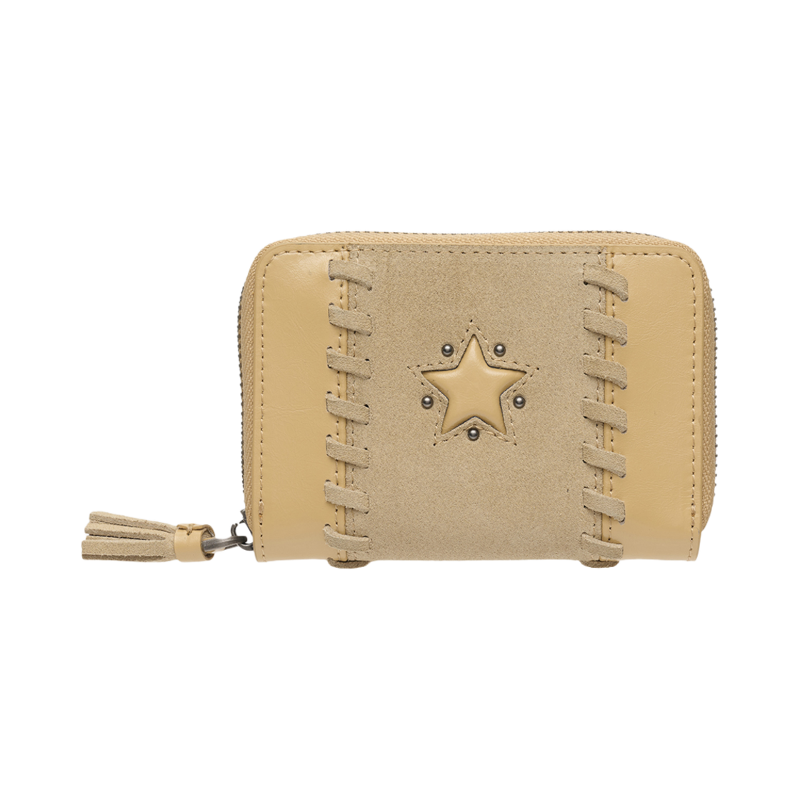 L19E2173307 Le Masque Nova Tessle Zipper Western Card Wallet Beige
