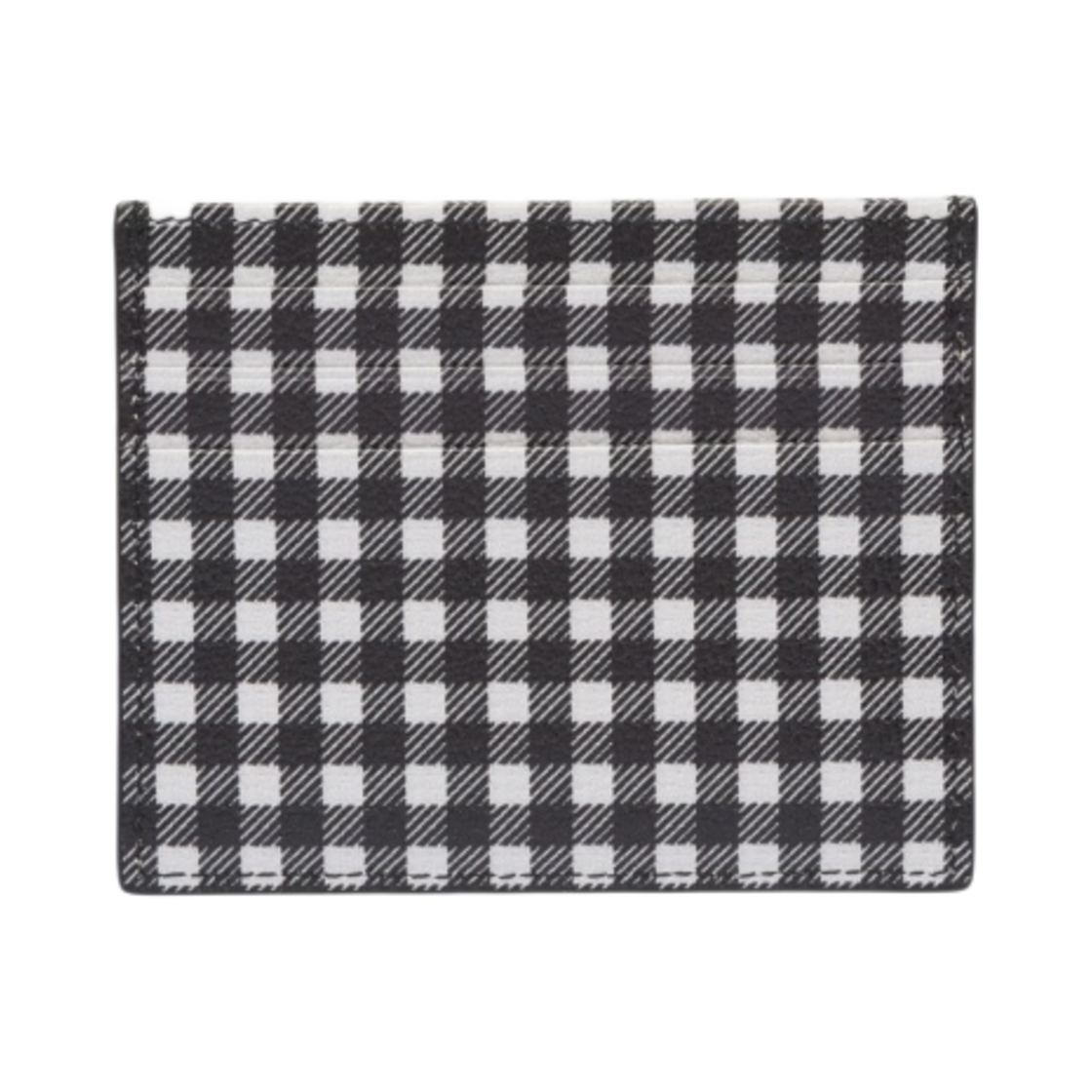 미우 미우 프린트 마드라스 가죽 카드 홀더 블랙 화이트(Miu Miu Printed Madras Leather Card Holder Black White) - 2