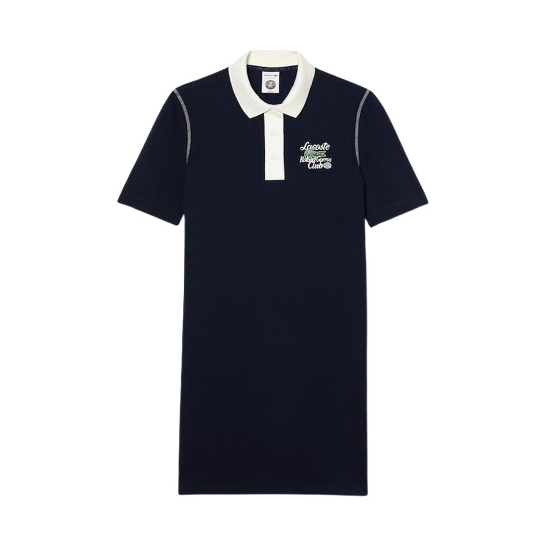 (W) 라코스테 롤랑 가로스 에디션 피케 드레스 네이비 블루 화이트((W) Lacoste Roland Garros Edition Pique Dress Navy Blue White) - 1