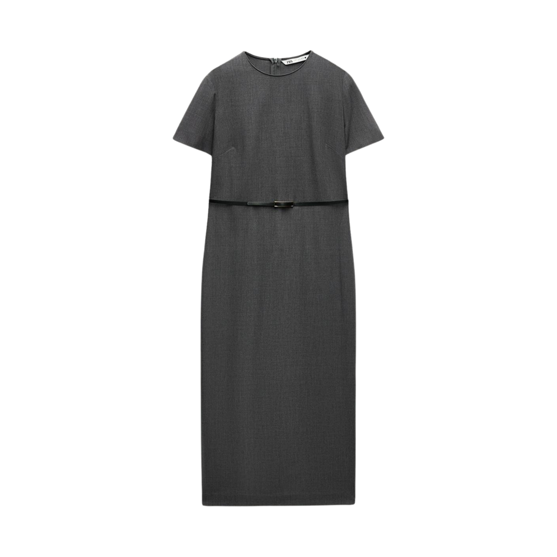 5227/245/802 (W) Zara Belted Midi Dress Grey