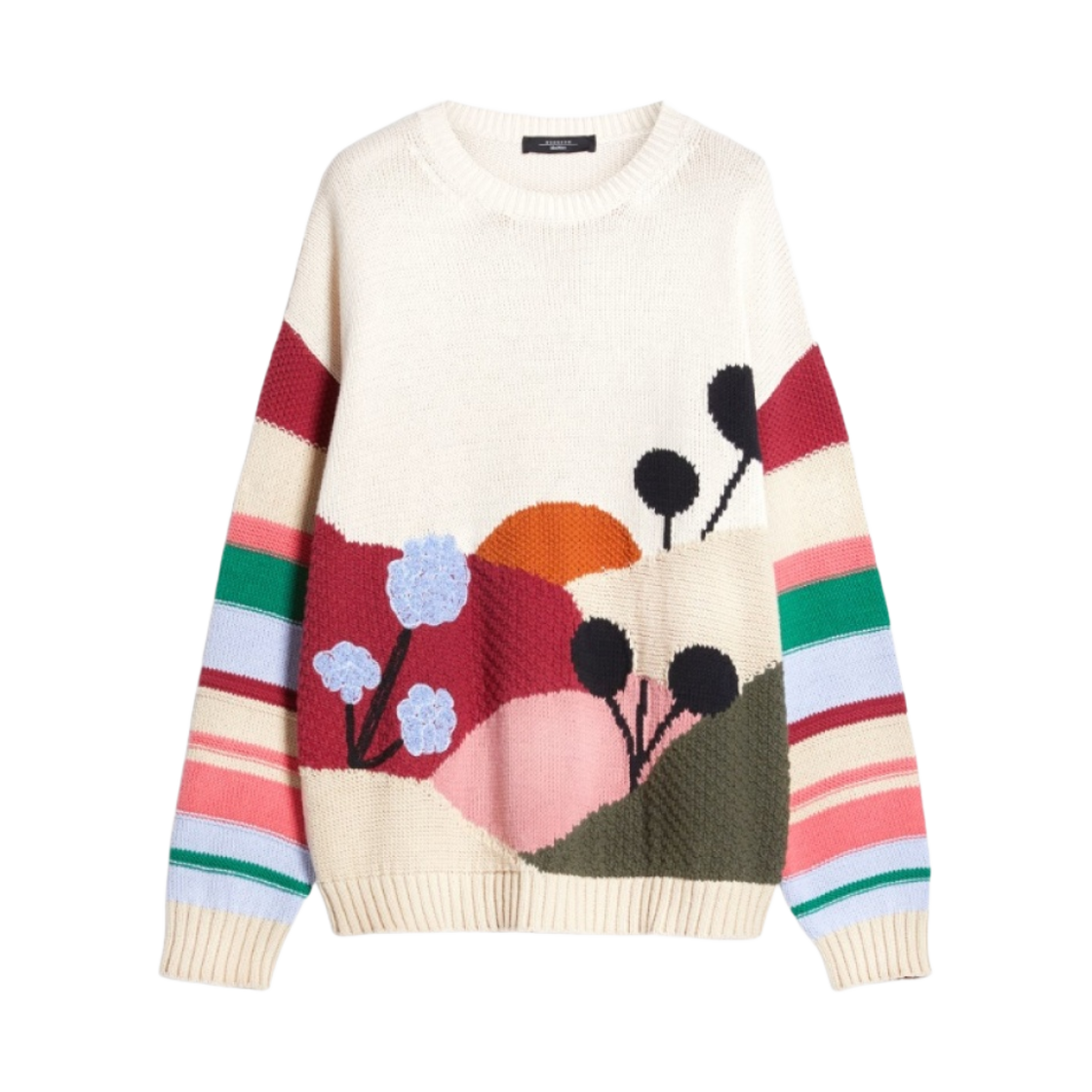(W) 위켄드 막스마라 베르테르 코튼 블렌드 스웨터 화이트((W) Weekend Max Mara Werther Cotton-Blend Sweater White) - 1