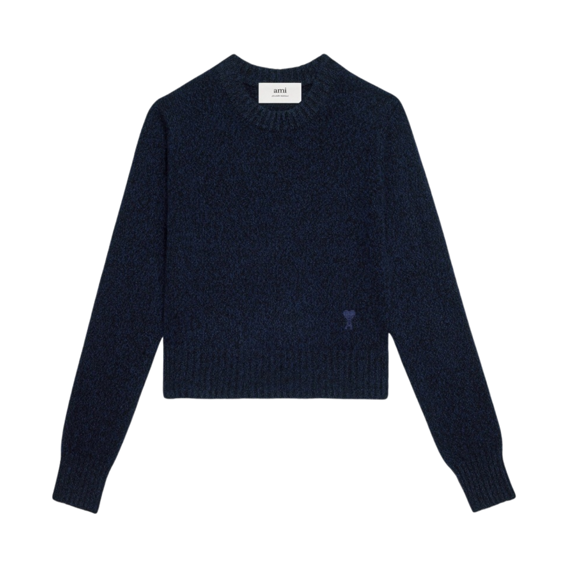 FKS127-005-430 (W) AMI Tonal de Coeur Sweater Night Blue