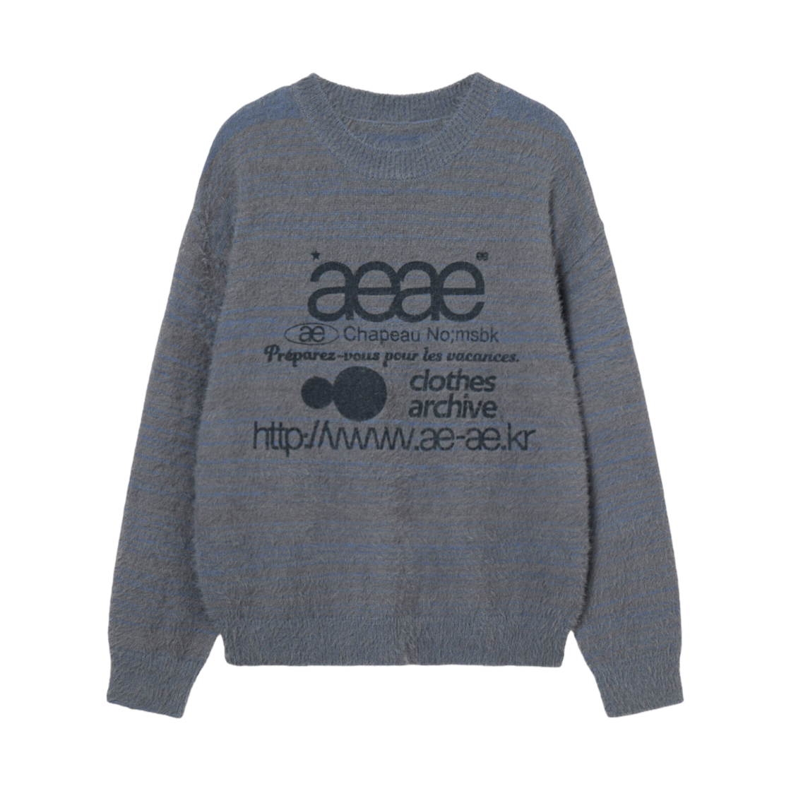 에이에이 웹 로고 헤어리 니트 스모키 블루(Aeae Web Logo Hairy Knit Smoky Blue) - 1