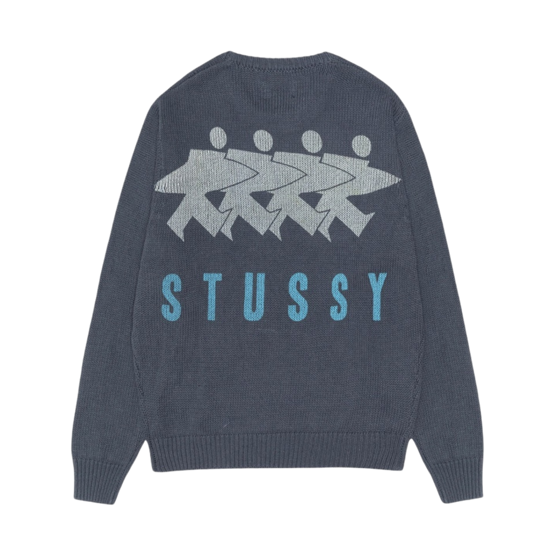 스투시 서프맨 아이콘 코튼 리넨 크루넥 더스티 블루 | Stussy